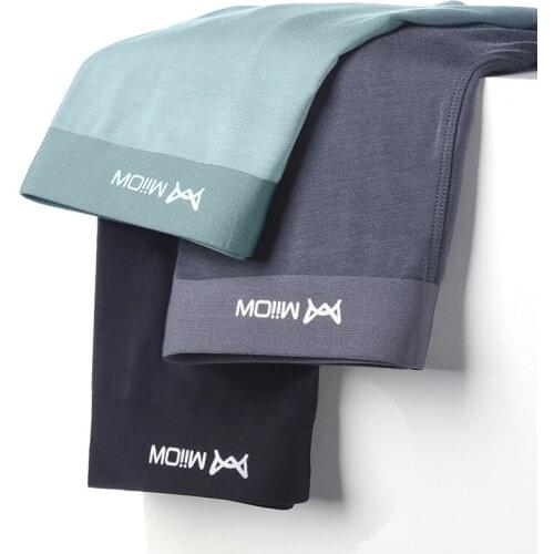 Graphene Mens Boxer Shorts Antibacterial Underwear Lightweight Seamless Mid-Waist Modal Shorts