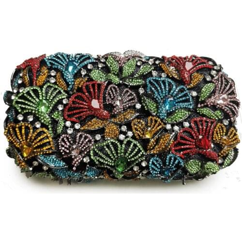 Red Green Color Rhinestone Crystal Clutch Bag For Evening Bag Wedding Clutches Purses High Quality Women Party Purses Ladies Bag