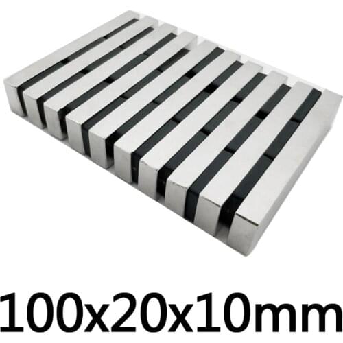 1-10pcs 100x20x10mm Block Powerful Magnets Longest Sheet Neodymium Magnet 100x20x10mm Strong Permanent NdFeB Magnets 100*20*10mm
