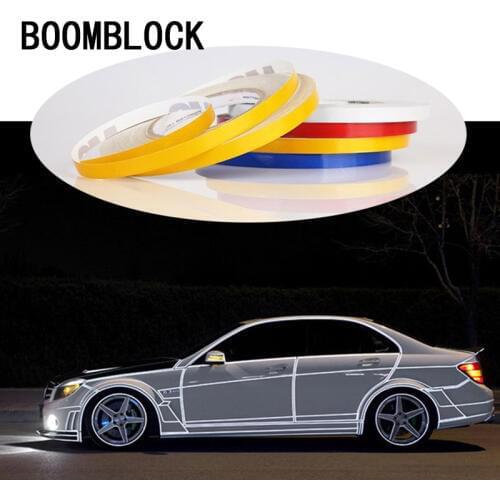 BOOMBLOCK 1*500cm Car Reflective Strip Body Tire Sticker For Mercedes W204 W210 AMG Benz Bmw E36 E90 E60 Fiat 500 Volvo S80