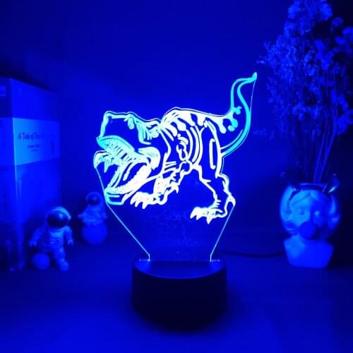 Dinosaur 3D Night Light Colorful Vivid Tyrannosaurus Remote Control Animal LED Table Desk Lamp Home Decor Kids Birthday Gift
