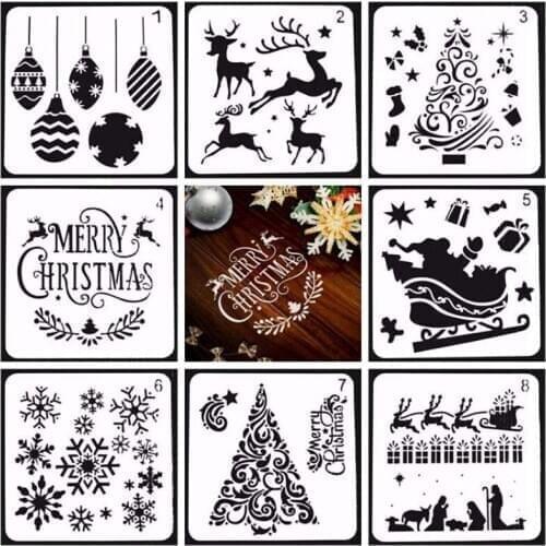 New Arrival 1PC Christmas DIY Craft Hollow Layering Stencils For Wall Painting Decorative