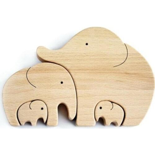 Mothers Day Gift Elephant Family Wooden Decoration-Elephant Mother And Child