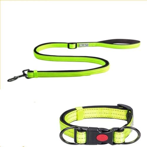 Pet dog leash, strong and durable nylon collar for small and medium-sized dogs, light reflective dog collar harness accessories