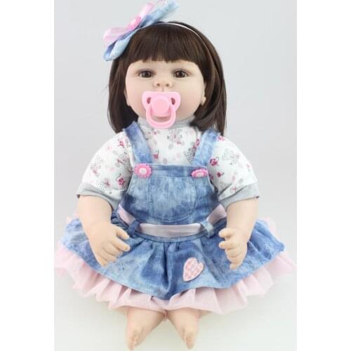 55CM Lifelike Silicone Reborn Baby Doll Wholesale Baby Dolls Fashion Doll Kids Educational Toy Christmas Gift New Year Gift