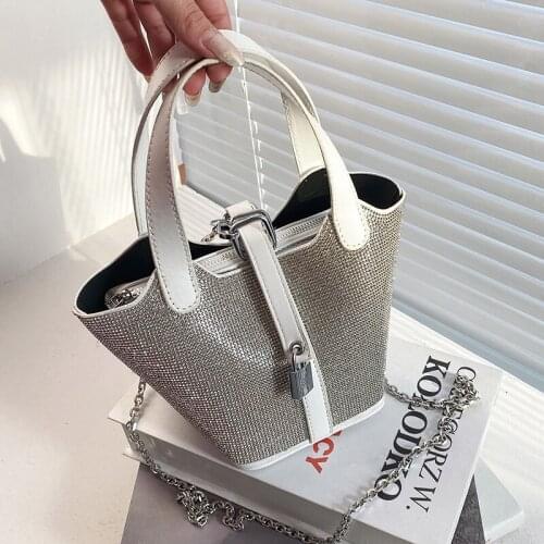 Diamond Tote Bucket Bag 2021 Summer New High-quality PU Leather Womens Designer Bag Chain Shoulder Messenger Bag Purses