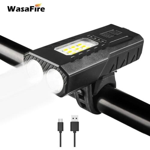 Bicycle Light Front MTB Lamp 800 Lumen 2*XPE + 9*White Light + 2*Red/Blue Light Bike Headlight Power Bank 4000mAh USB Flashlight