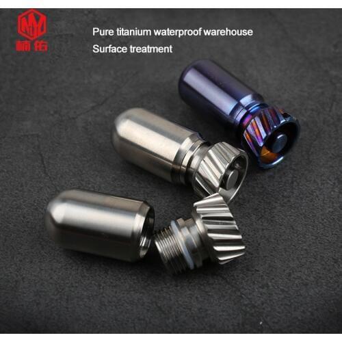 1PC Titanium Alloy Mini Torpedo Shape Waterproof Health Metal Pill Medicine Bottle Storage Tank Case Box Warehouse Metal Bottle