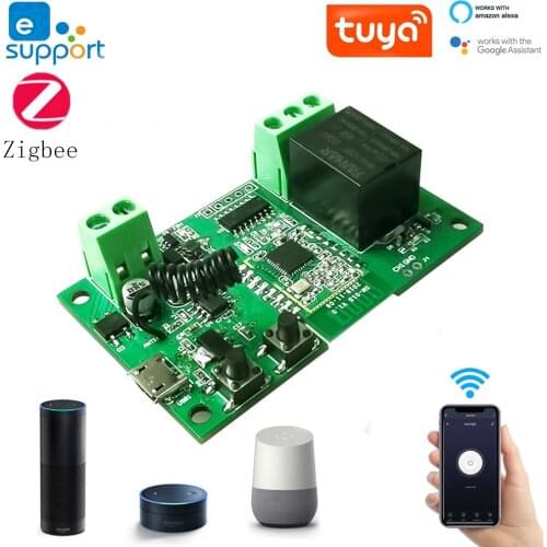12V Tuya Smart Home Automation Module Light Switch DIY Breaker sonoff zigbee gateway 10A Relay RF Receive Work Alexa Googlehome