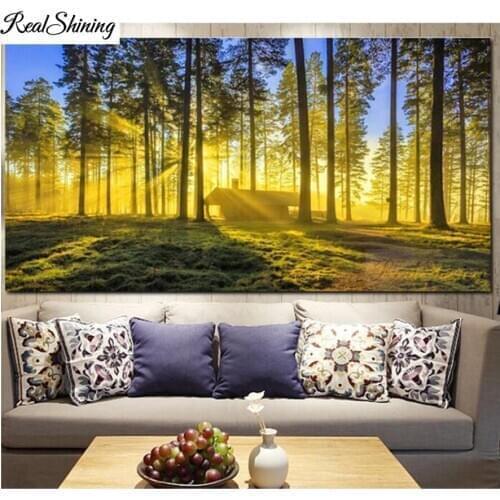 Woods Sun Kyoto Japan Posters and Prints Forest Landscape Diamond Painting Wall Art Mosaic EmbroideryPicture for Room Art F702