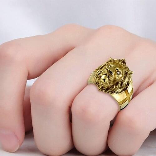 Jewelry Ring Golden Lion Head Fashion New Wedding Bands Women Party Classic Animal