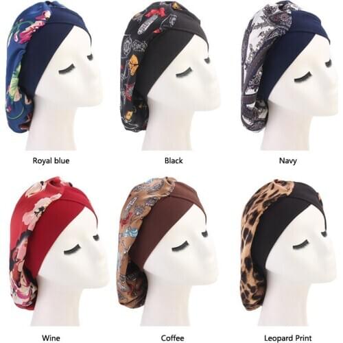 Women Night Hair Cap Silk Stretchy Bonnet Turban Headwrap Soft Chemo Caps Hair Loss Bandana Hijab Turbante Hat Hair Styling Tool
