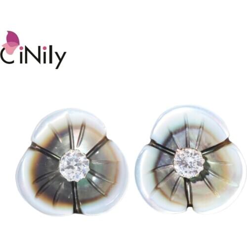 Original CiNily stud earring 925 sterling silver natureal shell mini earring for women 11mm Girl gift SE030