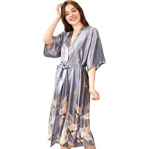Brand New Wedding Bride Bridesmaid Robe Satin Rayon Bathrobe Nightgown For Women Kimono Sleepwear Flower Plus Size M-XXXL