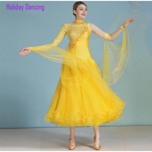 2021 New HB194 Yarn Puffy Latin Dance Dress Women Performance Lace Patchwork Modern Dance Dress Latino Dancewear