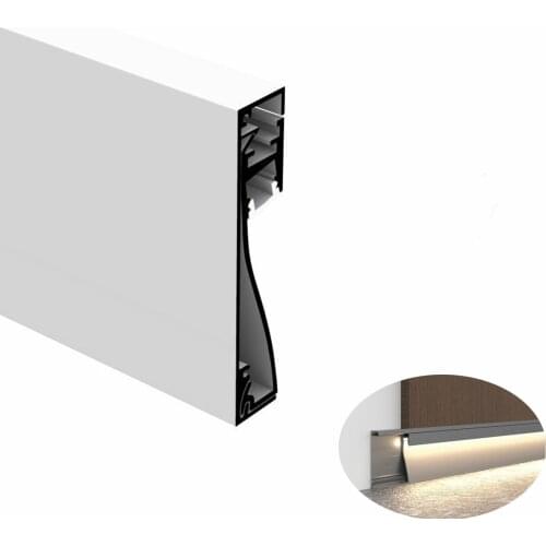 1M per PCS 80*16mm LED Aluminum Wall Foot-line Plaster-in Profile for 2835 5050 Bar Strip light