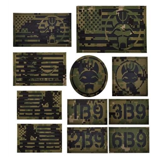 1pc 3D Embroidery US Team CP Camouflage Tactical Badge Sticker Trident IR Recognition Chapter for Pasting Backpack Hat Jeans