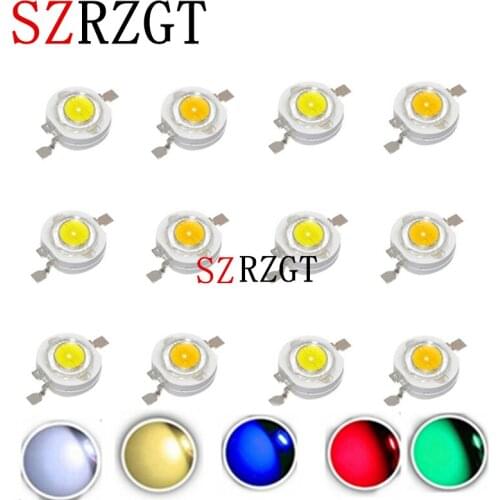 100Pcs 1 W 3 W High Power LED Light Beams 2.2 V-3.6 V SMD Chip LED Diodes White / Warm White / Red / Green / Blue Lamp