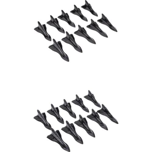 20 Pieces Auto Roof Vortex Shark Generator Fin Spoiler Wing Carbon Model + Black