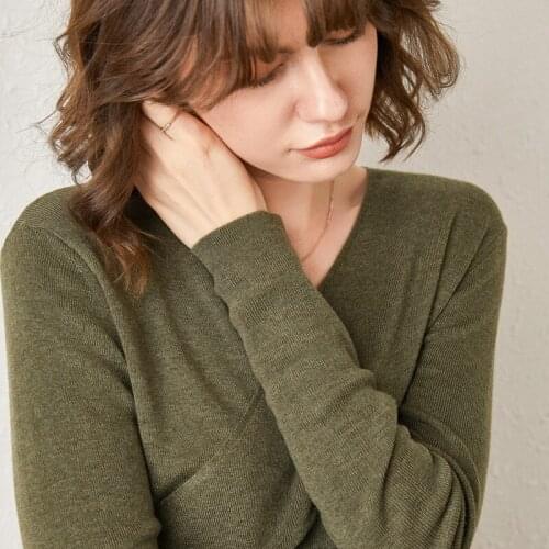 2020 Women Autumn Knitted Sweater Solid Knitted Female Cotton Soft Elastic Color Pullovers Worsted wool Sweaters