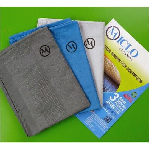 Miclo Cleaning Microfiber Cloth (Pella En) 3 pcs Large Size Kitchen Absorbent Micro Wipe Thick Cleaning Table Cloth Kitchen Towe