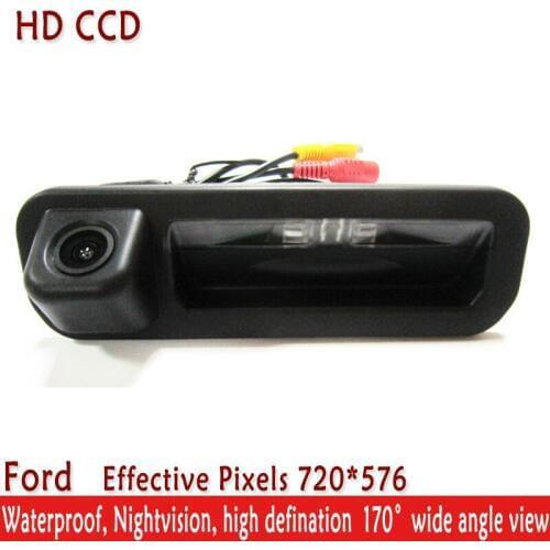 480TVL Night Vision 170'' Wide view Angle Car Accessories HD Handle CCD Car Rear View Reverse Camera for FORD Focus Mondeo Kuga