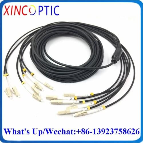 65M,6Fiber OM3-150 65Mts 6C Multimode LSZH/TPU 4.5mm Black Armored Cable ST/FC/SCLC-LCPC Fiber Optic Patch Cord Connector Jumper