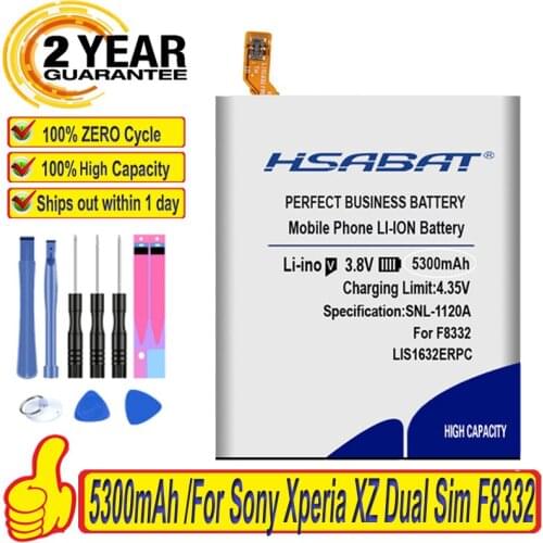 HSABAT 100% New LIS1632ERPC 5000mAh Battery for Sony Xperia XZ Dual Sim F8332 XZs F8331