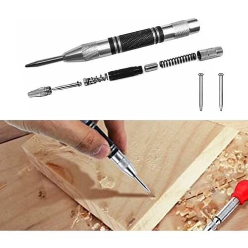 Automatic Center Pin Punch Hole Punch Machinists And Carpenters Tool Wood Press Dent Marker Woodwork Tool Drill Bit