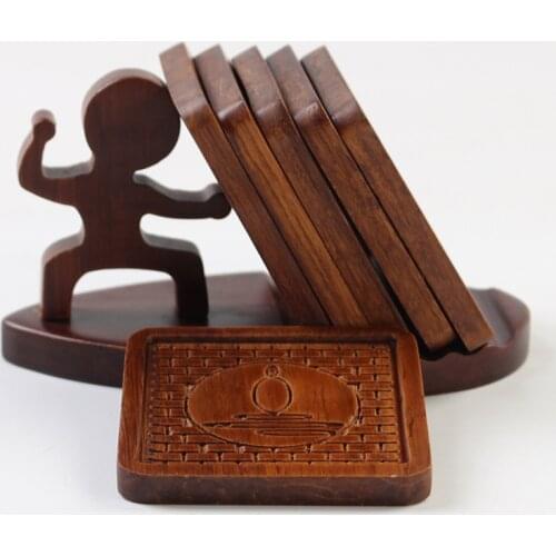 Bamboo Coaster Heavy Bamboo Cup Holder Kung Fu Tea Set Wood Chip Accessories Tea Ceremony Tea Ceremony Tea Cup Tea Mat 5pcs/Set