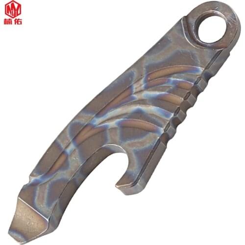 1PC Mini Titanium Alloy Beer Bottle Opener Portable Keychain Tool Pendant Outdoor Multifunction EDC Tool Multitool