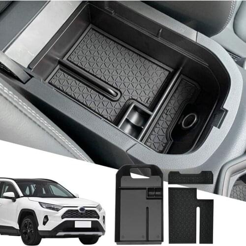 Car Central Armrest Storage Box Secondary Storage Center Console Organizer Compatible for Toyota RAV-4 2019 2020 2021