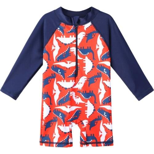 BAOHULU Kids Swimsuit UPF 50+ UV Sun Protective Boys Swimwear 1 Piece Rash Guard Long Sleeve Beachwear High Quality Bathing Suit