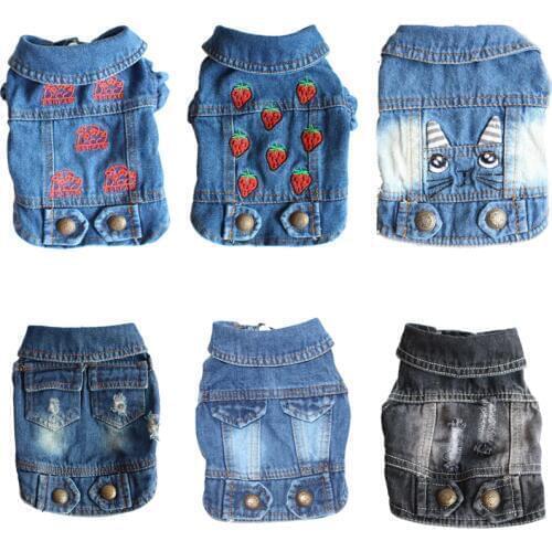 Fashion Pet Dog Denim Coat Jacket for Small Dogs Summer Jean Puppy Cat Clothes Chihuahua Yorkies Jacket Vest Pets Dogs Clothing