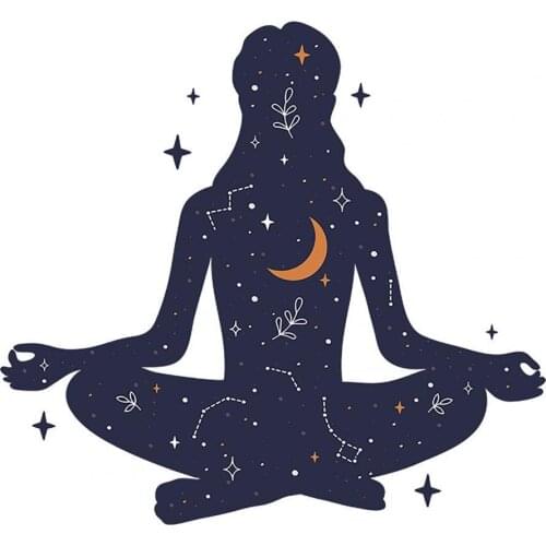 Aesthetic Wall Sticker Wide Application PVC Yoga Meditation Wall Decals Poster Living Room Home Decoration Stickers