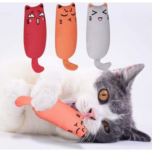 Pet Catnip Toy Kitten Teeth Grinding Cat Plush Thumb Pillow Toy For Cat Mint Scratcher Teeth Grinding Catnip Toy Interactive