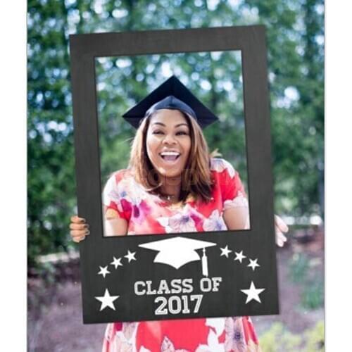 Class of 2017 DIY Chalkboard Selfie Frame Photo Booth Prop Graduation Party