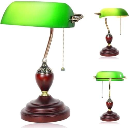 Classic Desk-Style Banker Style Alabaster Glass Oval Lamp Shade Desk Light, Reading Lamp Retro Table Lamps
