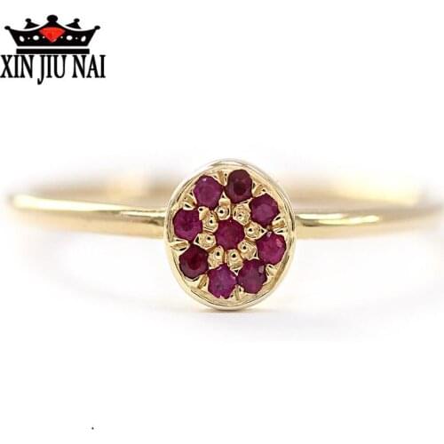925 anillos Silver Diamond Red Treasure Color 14K Gold Ruby Lucky Flower Ring Exquisite Deep Pink Crystal Ladies Ring Jewelry