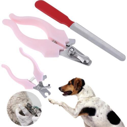 2Pcs/set Pet Animal Puppy Nail Clippers Claw Cutter Scissors for Dog Puppy Cats Nail Trimmers Nail File Pet Grooming Tool Supply