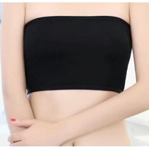 Fashion New Fashion Sexy Bra Tube Tops Underwear Women Black Solid Seamless Bandeau Top Crop Bra Ladies Brand Intimates Clothes