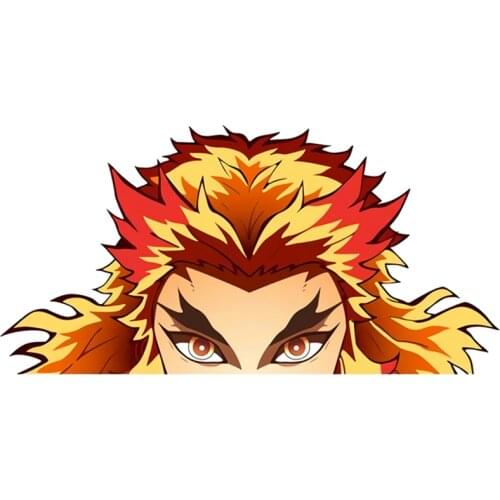 RuleMylife demon slayer rengoku car stickers decal anime cute car accessories decoration pegatinas para coche