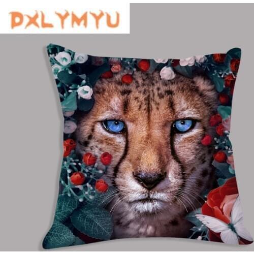 Cartoon Animals Cat Tiger Printed Cushion Modern Soft Plush Pillows Sofa Decorative Cushion Throw Pillows 45x45cm