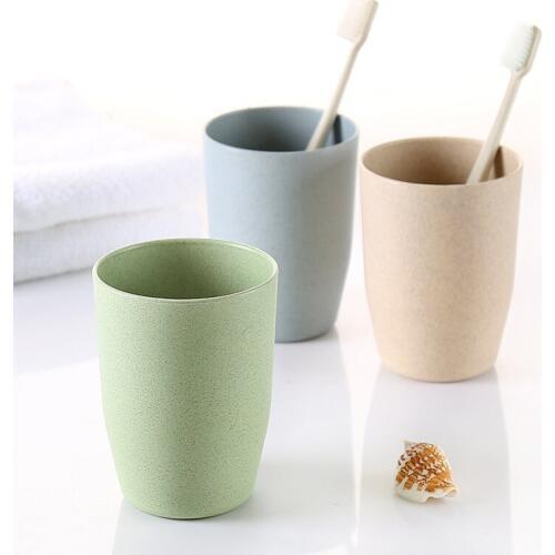 Simple wheat straw cup couple home round environmental health toothbrush cup Toothbrush Box Holder Organizer Storage Cover Case