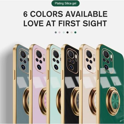 Luxury Plating Silicone Finger Ring Holder Case For Xiaomi Mi 11i Soft Cover Shell For Xaomi Mi11 11 10T 10 Lite Ultra Pro 4G 5G