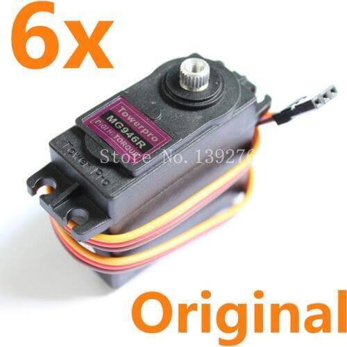 6pcs/lot Geniune TowerPro MG946R Servo Digital Full Metal Gear High Torque 13kg Double Bearing For JR RC Robot Car Plane