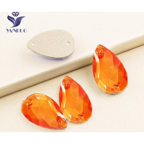 YANRUO 3230 Drop Hyacinth Sewing Glass Crystal Rhinestones Sew On Stones Flatback Rhinestone For Crystal Clothes