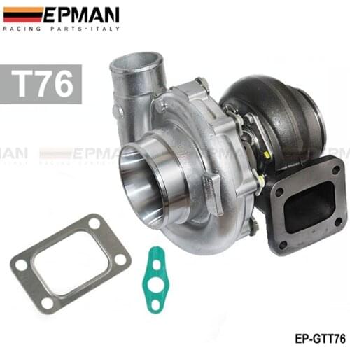 High Performance turbocharger T76 compressor A/R .80 turbine housing A/R.81 Oil 1000hp T4 V-Band Clamp water cooling EP-GTT76