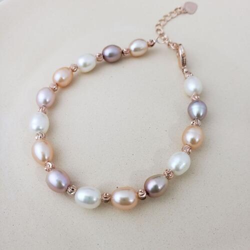Bilincolor fashion simple cute Pearl Bracelet Womens Weddings Freshwater Pearl Adjustable Bracelet Female