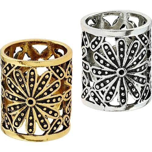 Womens Silk Scarf Ring Tube Buckle Daisy Flower Pattern Vintage Jewelry